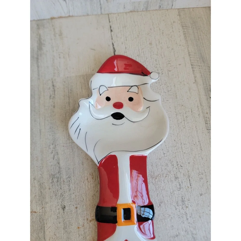 Bistro sleigh bell ceramic spoon rest Xmas kitchen accessory home decor